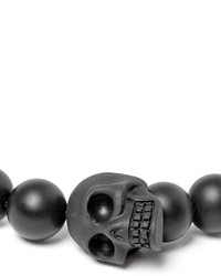 dunkelgraues Perlen Armband von Alexander McQueen