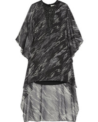dunkelgraues verziertes Kleid von Halston