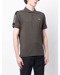 dunkelgraues verziertes Polohemd von Ea7 Emporio Armani