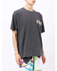 dunkelgraues verziertes T-Shirt mit einem Rundhalsausschnitt von Bode
