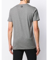 dunkelgraues verziertes T-Shirt mit einem Rundhalsausschnitt von Philipp Plein