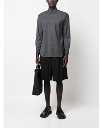 dunkelgraues Wolllangarmhemd von Comme Des Garcons SHIRT