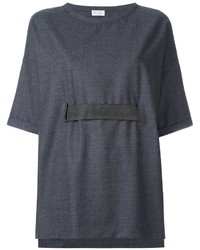 dunkelgraues Wollt-shirt von Brunello Cucinelli
