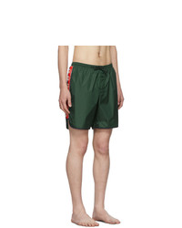 dunkelgrüne Badeshorts von Gucci