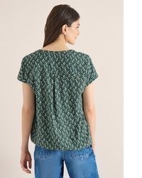 dunkelgrüne bedruckte Bluse von Cecil