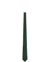 dunkelgrüne bedruckte Krawatte von Gucci