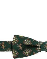 dunkelgrüne bedruckte Seidefliege von Dolce & Gabbana