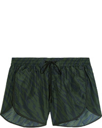 dunkelgrüne bedruckte Shorts