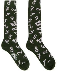 dunkelgrüne bedruckte Socken von Vivienne Westwood