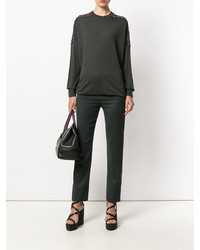 dunkelgrüne bestickte Bluse von Versace