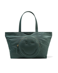 dunkelgrüne bestickte Shopper Tasche von Anya Hindmarch
