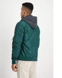 dunkelgrüne Bomberjacke von Alpha Industries