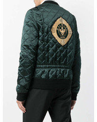 dunkelgrüne Bomberjacke von Balmain