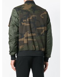 dunkelgrüne Camouflage Bomberjacke von Hydrogen