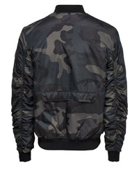 dunkelgrüne Camouflage Bomberjacke von ONLY & SONS