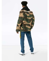 dunkelgrüne Camouflage Feldjacke von Off-White