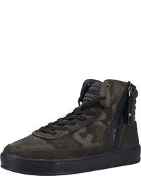 dunkelgrüne Camouflage hohe Sneakers von Replay