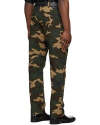 dunkelgrüne Camouflage Jeans von LU'U DAN