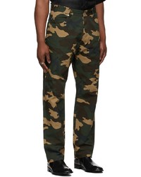 dunkelgrüne Camouflage Jeans von LU'U DAN