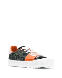 dunkelgrüne Camouflage Leder niedrige Sneakers von Gcds