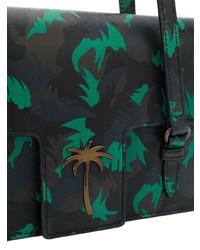 dunkelgrüne Camouflage Leder Umhängetasche von Tomas Maier