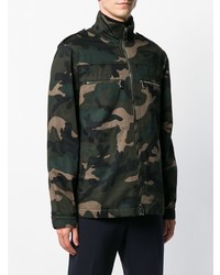 dunkelgrüne Camouflage Militärjacke von Valentino