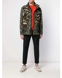 dunkelgrüne Camouflage Militärjacke von PS Paul Smith