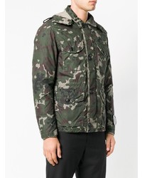 dunkelgrüne Camouflage Militärjacke von CP Company