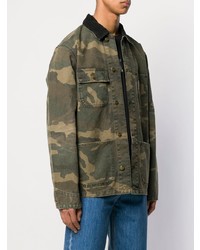 dunkelgrüne Camouflage Militärjacke von Carhartt Heritage