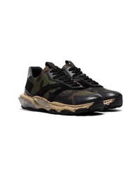 dunkelgrüne Camouflage niedrige Sneakers von Valentino