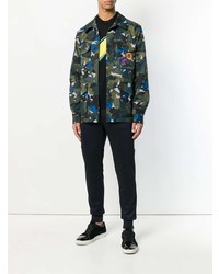 dunkelgrüne Camouflage Shirtjacke von Ps By Paul Smith