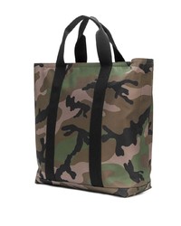 dunkelgrüne Camouflage Shopper Tasche aus Leder von Valentino