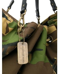 dunkelgrüne Camouflage Shopper Tasche aus Segeltuch von Faith Connexion