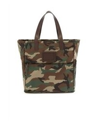 dunkelgrüne Camouflage Shopper Tasche