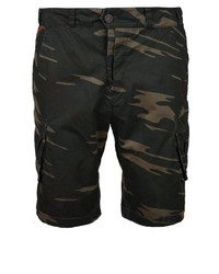 dunkelgrüne Camouflage Shorts von Alife and Kickin