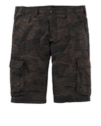 dunkelgrüne Camouflage Shorts von Men Plus by HAPPYsize