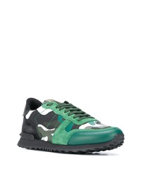 dunkelgrüne Camouflage Sportschuhe von Valentino Garavani