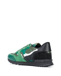 dunkelgrüne Camouflage Sportschuhe von Valentino Garavani