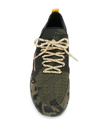 dunkelgrüne Camouflage Sportschuhe von Diesel