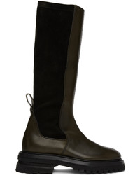 dunkelgrüne Chelsea Boots aus Leder von ADYAR