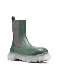 dunkelgrüne Chelsea Boots aus Leder von Rick Owens