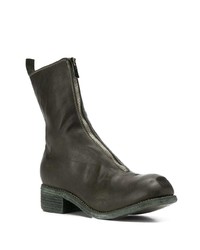 dunkelgrüne Chelsea Boots aus Leder von Guidi