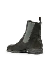 dunkelgrüne Chelsea Boots aus Leder von Guidi