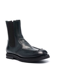 dunkelgrüne Chelsea Boots aus Leder von Silvano Sassetti