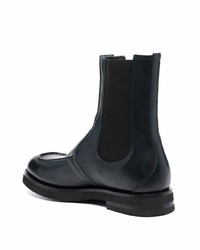 dunkelgrüne Chelsea Boots aus Leder von Silvano Sassetti