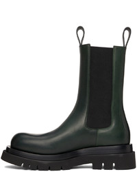 dunkelgrüne Chelsea Boots aus Leder von Bottega Veneta