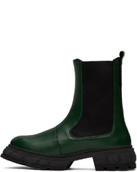 dunkelgrüne Chelsea Boots aus Leder von Viron