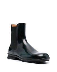 dunkelgrüne Chelsea Boots aus Leder von Maison Margiela