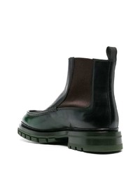 dunkelgrüne Chelsea Boots aus Leder von Santoni