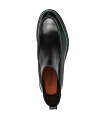 dunkelgrüne Chelsea Boots aus Leder von Santoni